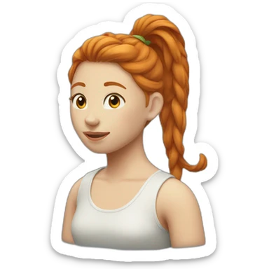 Ginger girl ponytail sticker