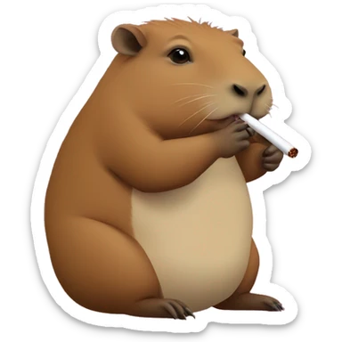 capybara smoking a cigarette  sticker