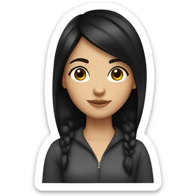 Russian girl black hair brown eyes sticker