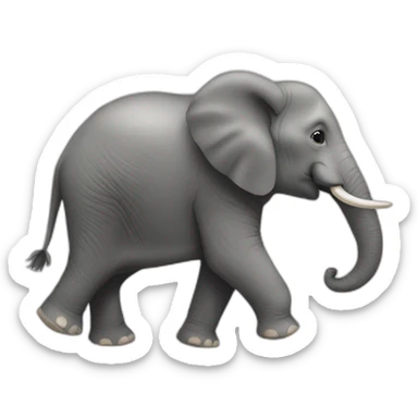 Back side of a elephant sticker