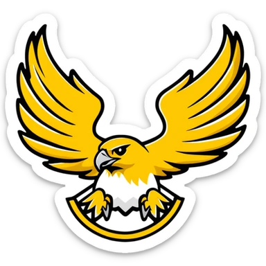 Hawk emblem with gold and black colors, House Bellona sticker