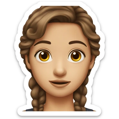 brown hair girl with hazel eyes sticker