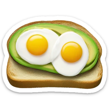 One Avocado toast with two eggs sticker