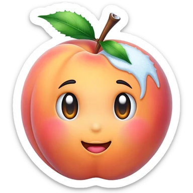 Frosty peach sticker