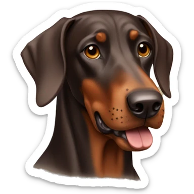 Brown Doberman sticker