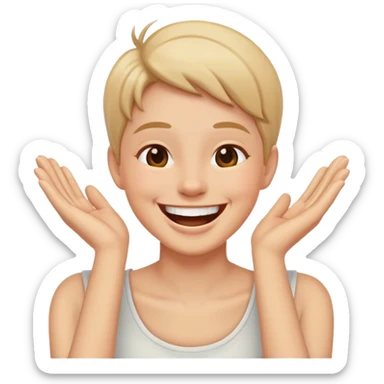 make a stick of someone laughing while their hands are around their neck sticker