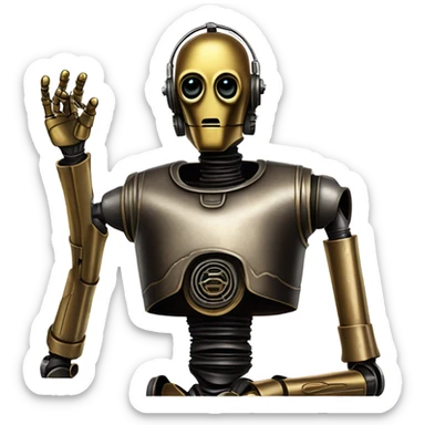 Dusty Bounty hunter C-3PO carbonized droid  sticker