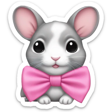 Chinchilla name Ariya with a bow pink girl sticker