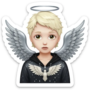 Glitter fallen angel sticker