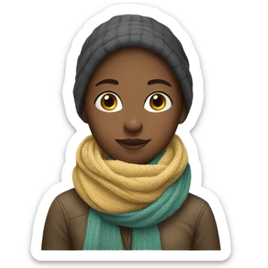 girl wearing a scarf  sticker