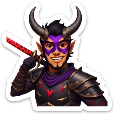 Demon-Horned Warrior sticker