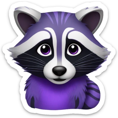 a purple raccoon sticker