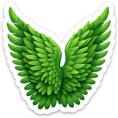Wing made with Green leaves sticker