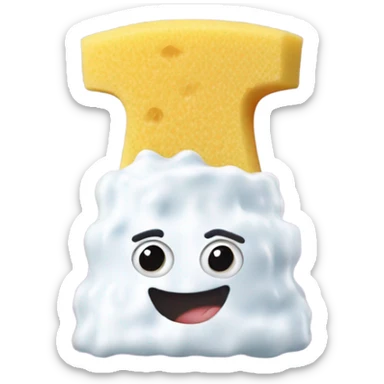 kitchen sponge covered in yogurt sticker