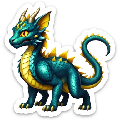 Shiny exotic Dragon-type Fakémon-Lynx full body sticker