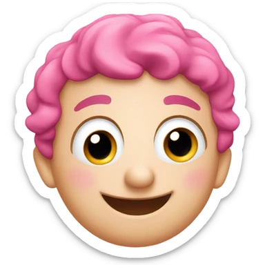 Pink emoji funny sticker