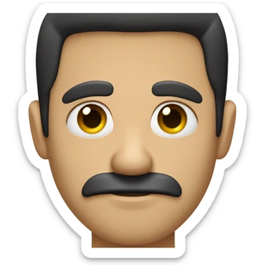 dark hair dark eyed man with short mustache thumbs up  sticker