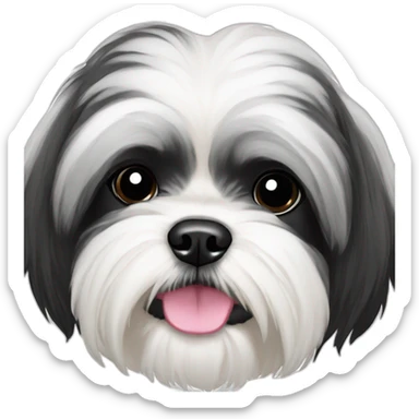 shih tzu dog black and white  sticker