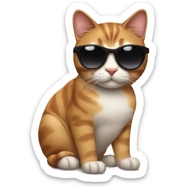 Cat with sunglasses sticker