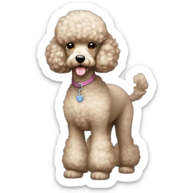 Dog Standart Poodle full body sticker