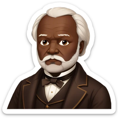 Cinematic Realistic portrait of Victor Hugo, shown as an iconic writer with intense, thoughtful eyes and richly detailed 19th‑century attire, rendered in warm, literary lighting that captures his creative spirit sticker