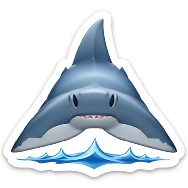 shark fin poking out above water sticker