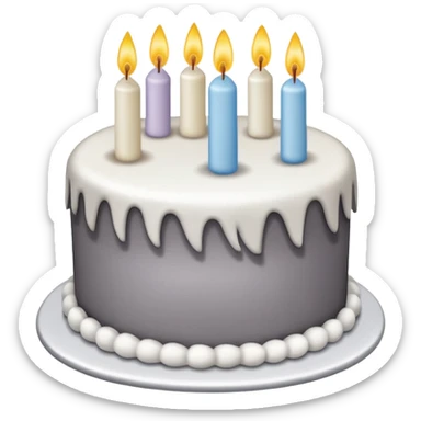 A birthday cake made with pigeon feather sticker