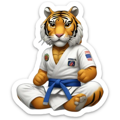BJJ seated guard  Tiger  sticker