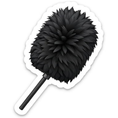 boom fluffy microphone with stick sticker