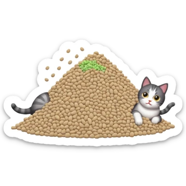 a pile of cat litter (white) sticker