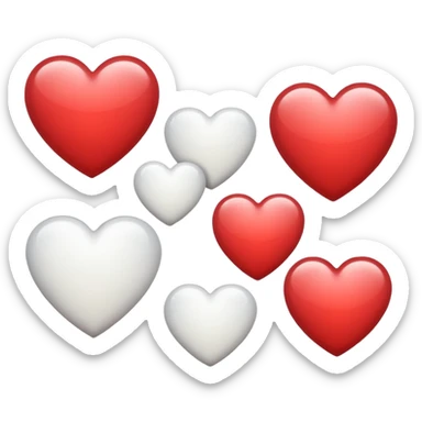 Hearts white one sticker