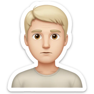 A simple male emoji with a neutral facial expression, looking straight ahead. Minimal details, no extra emotions or accessories sticker