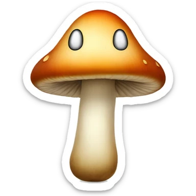 Mushroom with a smiley face  sticker