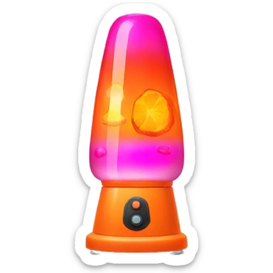 orange and pink lava lamp sticker