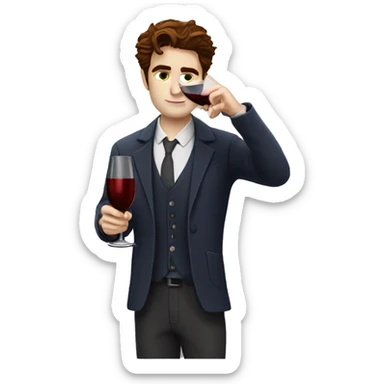 edward cullen drinking wine sticker
