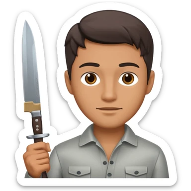 Un señor guapo con un cuchillo  sticker