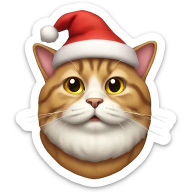 Fat cat dressed as Santa Claus  sticker