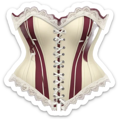 Burgundy ivory corset with lace and bow sticker