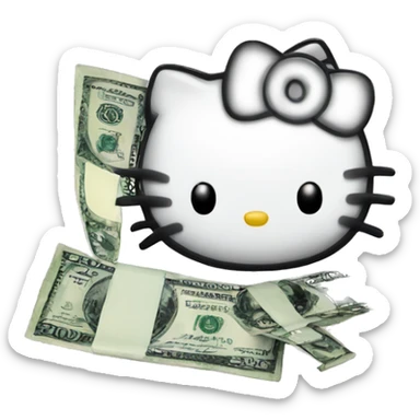 Money hello kitty sticker