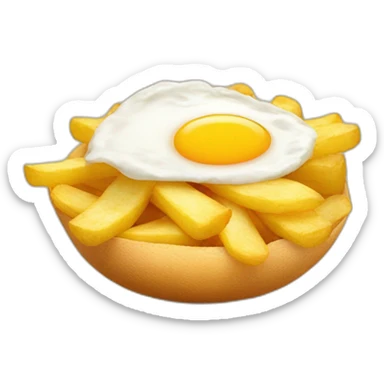 huevo frito con patatas sticker