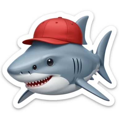 Акула с кепкой sticker