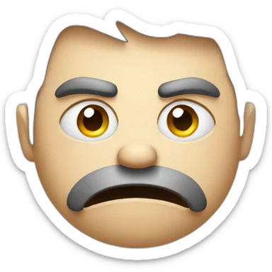 grumpy face with tension and stress sticker