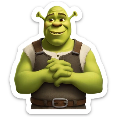 shrek hand on his heart rise his hand sticker