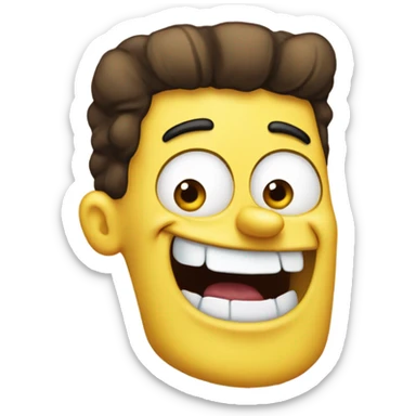 human spongebob with wide teeth  sticker