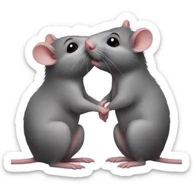 Rats kissing sticker