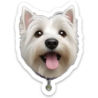 A 2 year old, light grey, westie-cairn cross, called Basil sticker