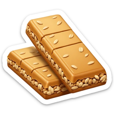 granola bar with visible oats, simple, clear sticker