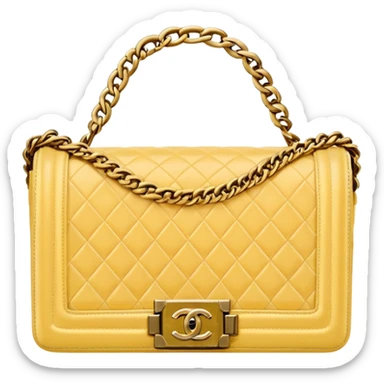 light yellow chanel le boy gold chain bag sticker