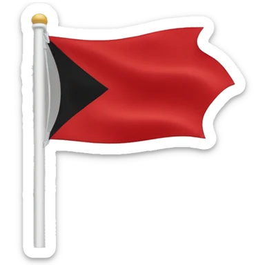 Schwarz weiß rote Fahne im wind sticker