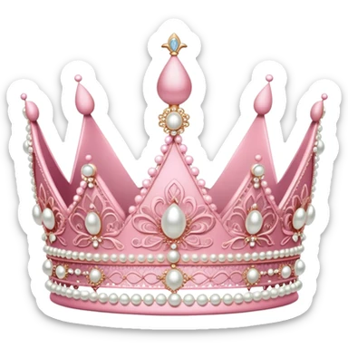 pink coquette crown sticker